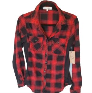 🎆New Red and Black Buffalo Plaid Top Size Small